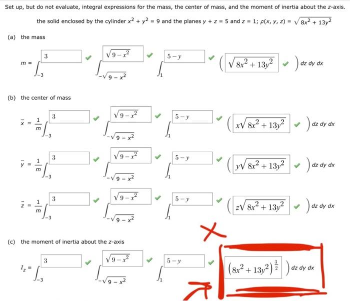 Solved Set Up, But Do Not Evaluate, Integral Expressions For | Chegg.com