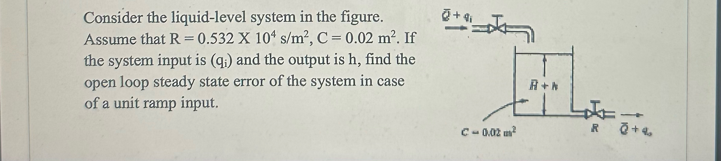 Solved Consider the liquid-level system in the figure. | Chegg.com
