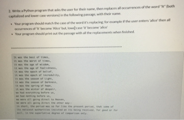 Solved 2. Write a Python program that asks the user for | Chegg.com