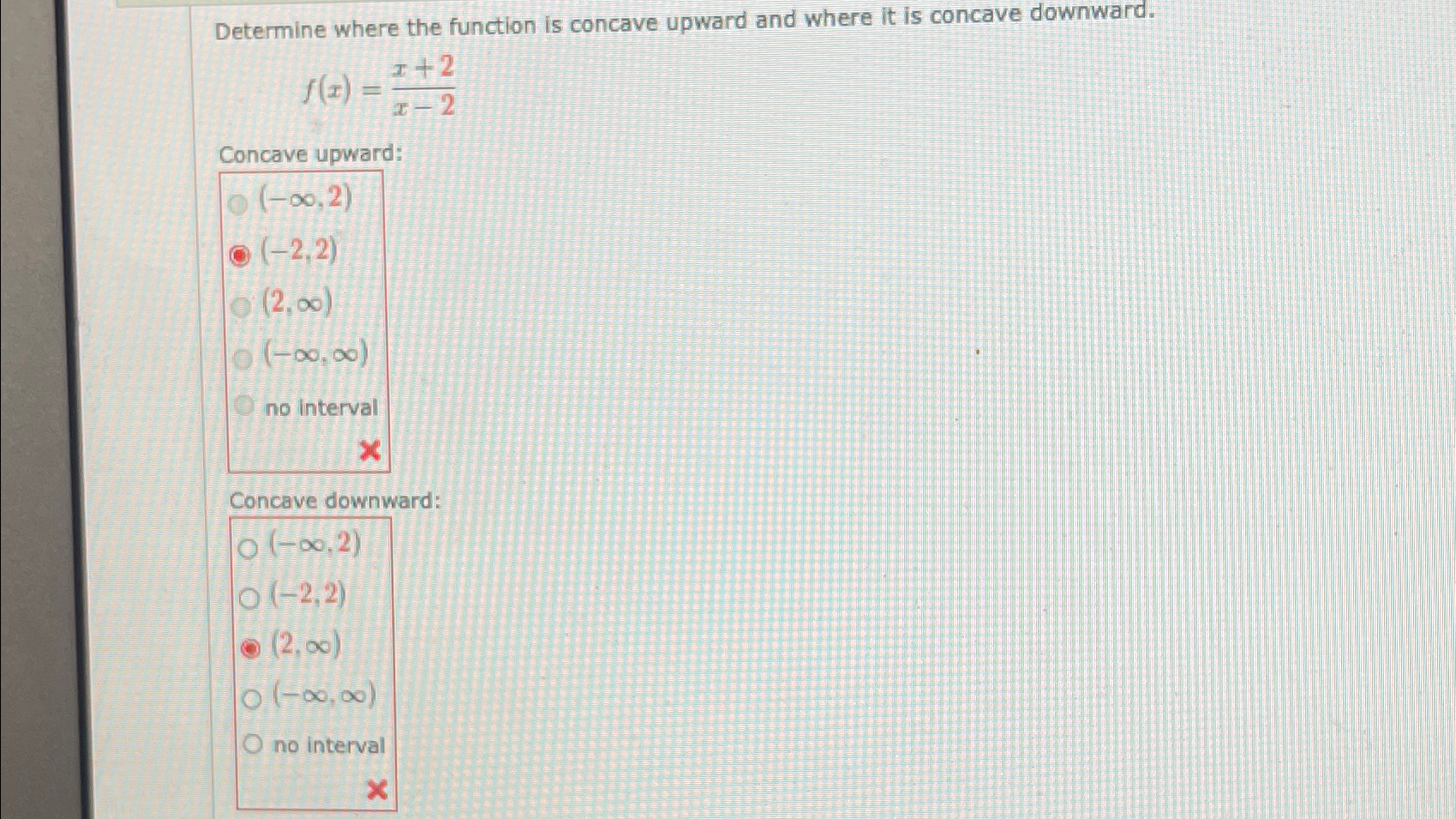 Solved Determine where the function is concave upward and | Chegg.com