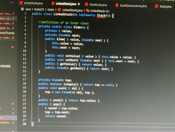 Solved 3 50 points Stack manipulations 1 public interface | Chegg.com
