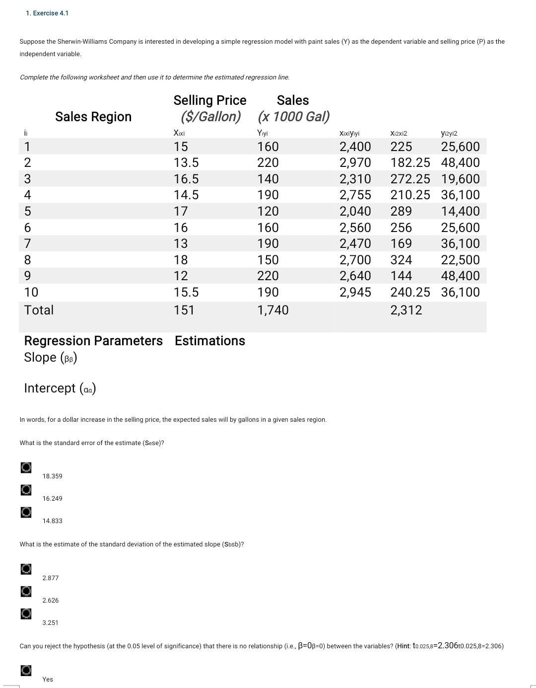 Solved 1. Exercise 4.1 Suppose the SherwinWilliams Company