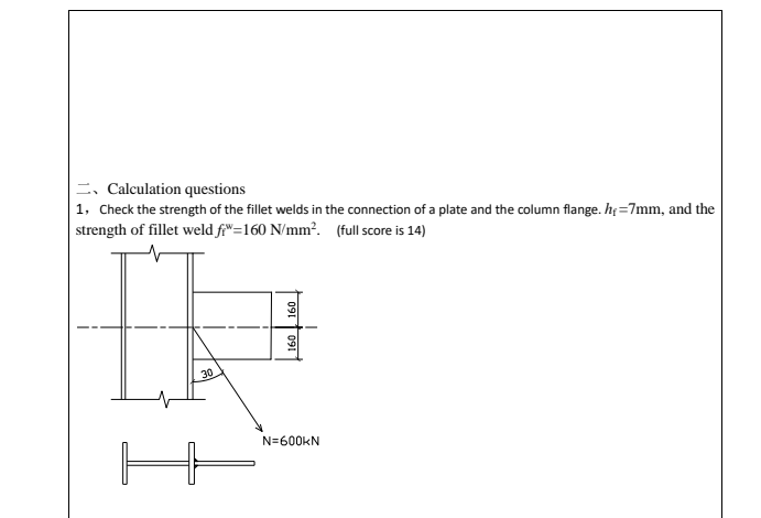 Solved - Calculation questions 1, Check the strength of the | Chegg.com