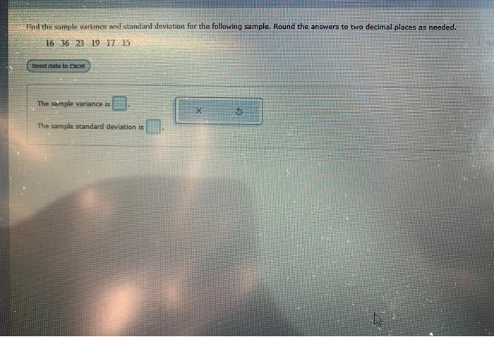 Solved Find the sample variance and standard deviation for | Chegg.com