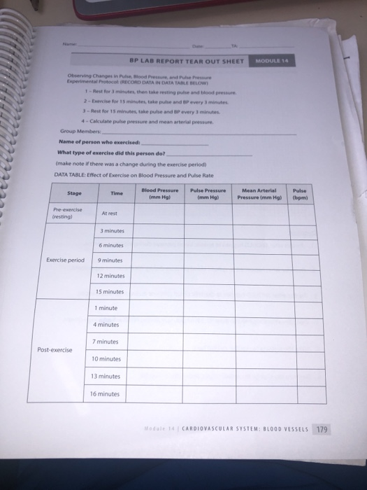 Name BP LAB REPORT TEAR OUT SHEET MODULE 14 Observing