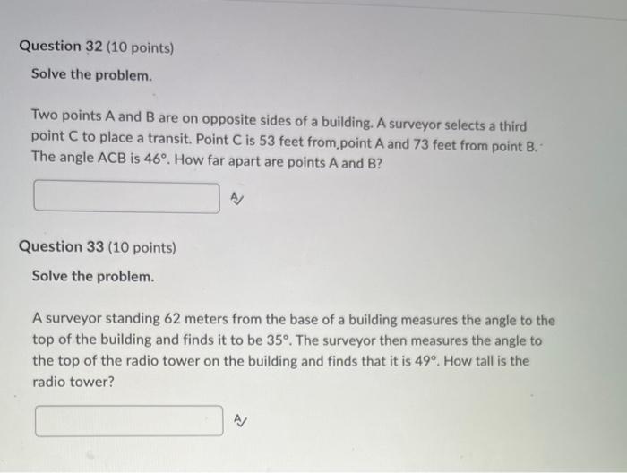 Solved Two points A and B are on opposite sides of a | Chegg.com