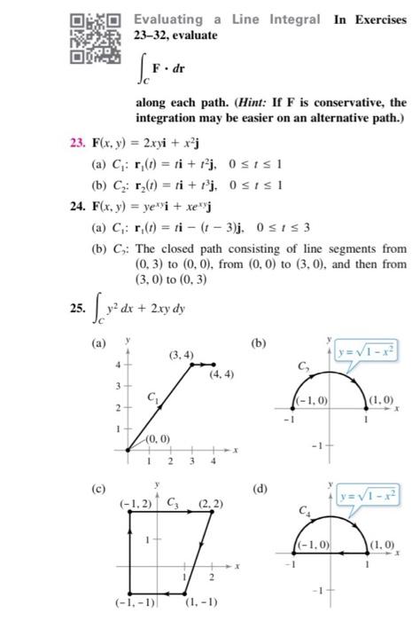 Solved Evaluating a Line Integral In Exercises 23–32, | Chegg.com