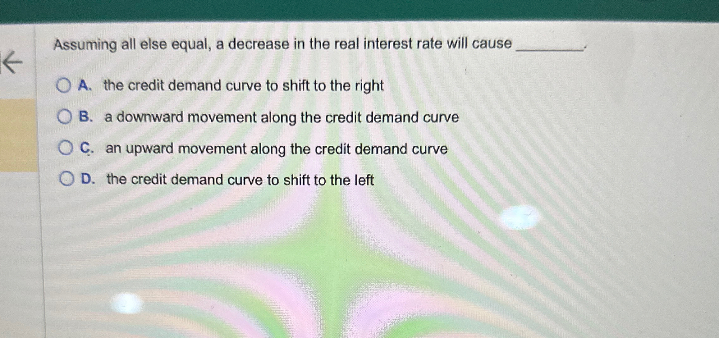 Assuming all else equal, a decrease in the real | Chegg.com