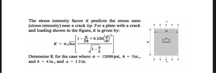 Solved The stress intensity factor K predicts the stress | Chegg.com