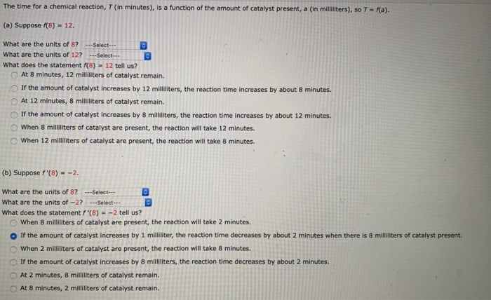 Solved The Time For A Chemical Reaction, T (in Minutes), Is | Chegg.com