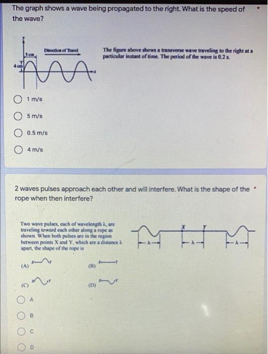 Solved The graph shows a wave being propagated to the right. | Chegg.com
