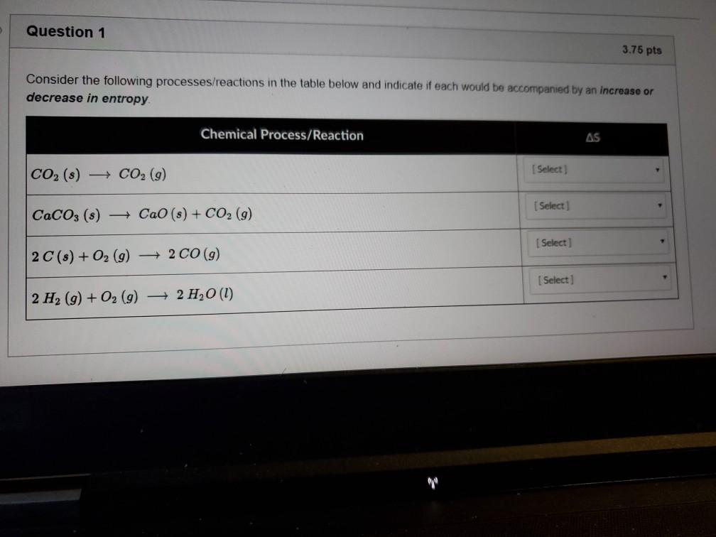 Solved Question 1 3.76 pts Consider the following | Chegg.com