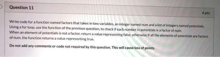 Solved Question 10 4 pts Write code for a function that | Chegg.com