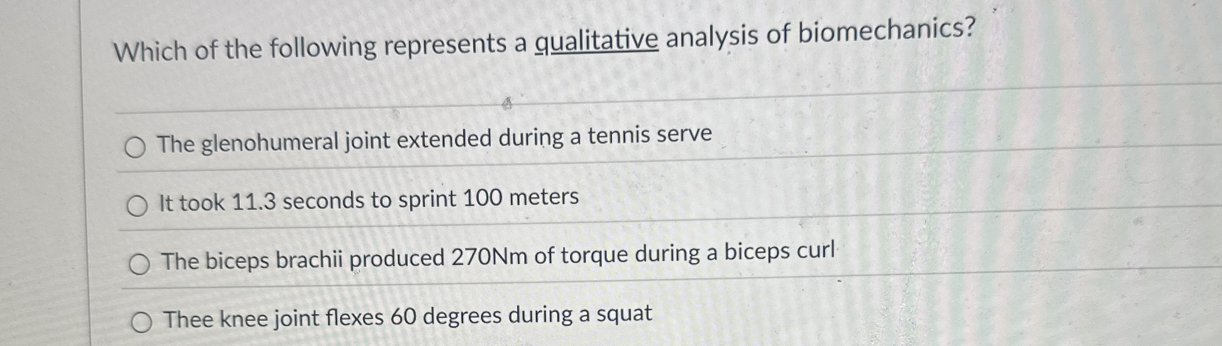 Solved Which Of The Following Represents A Qualitative 