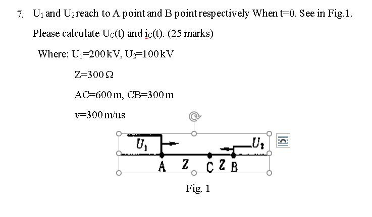 Solved 7 U1 And U2reach To A Point And B Point Respectiv Chegg Com