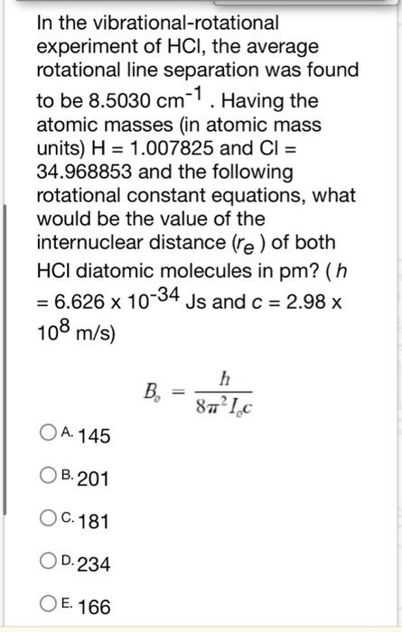 Hcl Rotational Constant – Hcl Vibration Spectrum – BQSHA