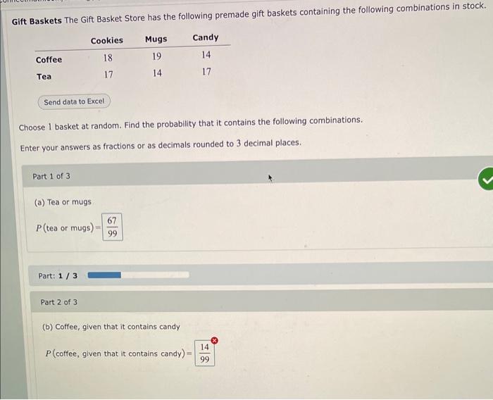 Solved Gift Baskets The Gift Basket Store has the following