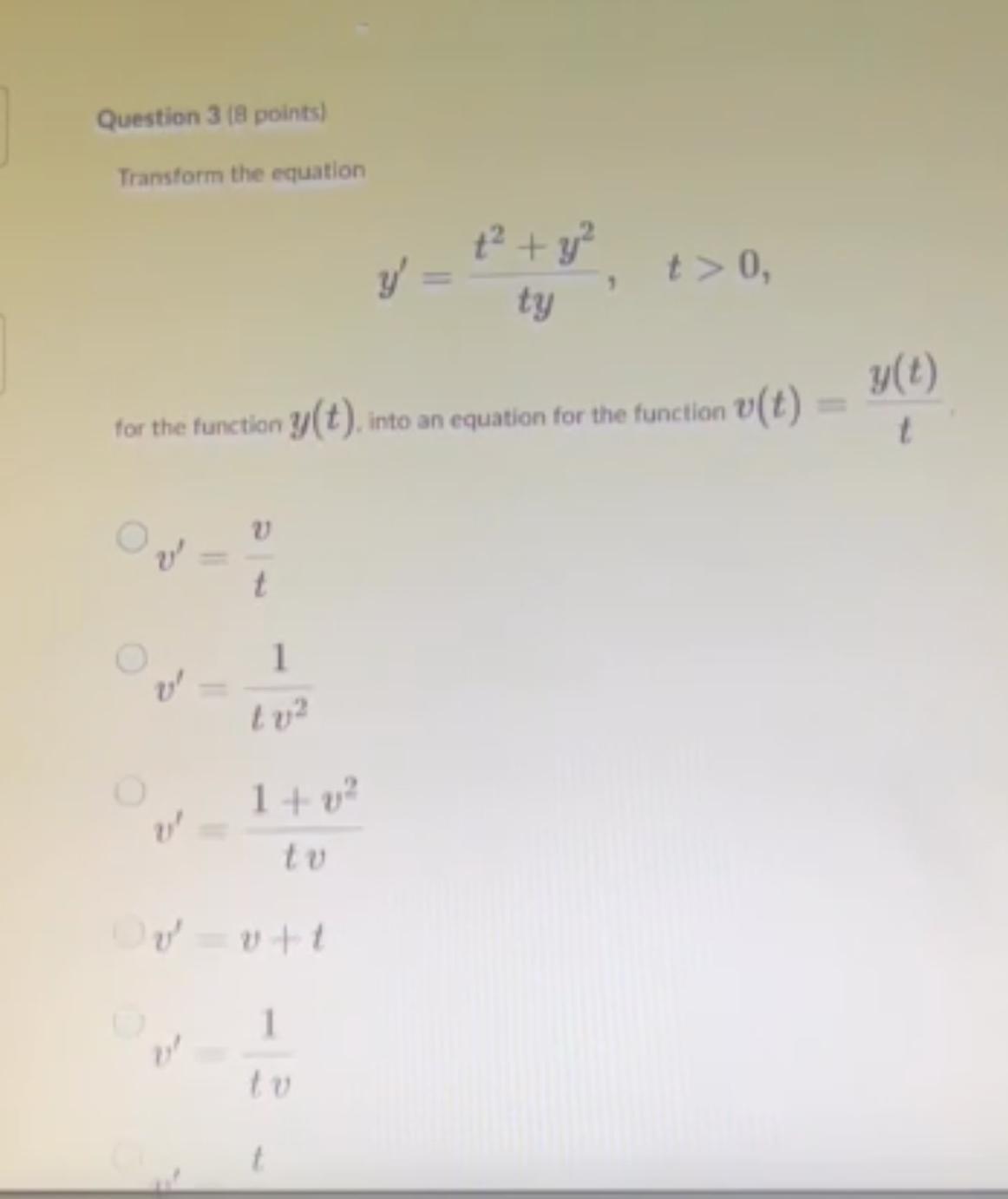 Solved Question 3 (8 ﻿points)Transform the | Chegg.com