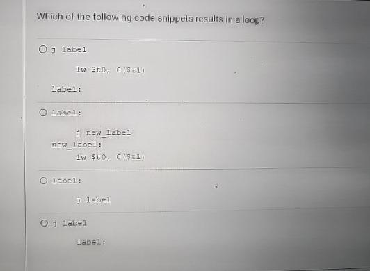 Solved Which Of The Following Code Snippets Results In A | Chegg.com