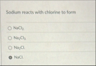 Solved Sodium reacts with chlorine to | Chegg.com