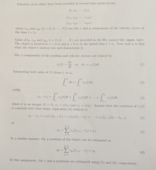 Solved Find the x and y positions of the object at T2=0.08 | Chegg.com