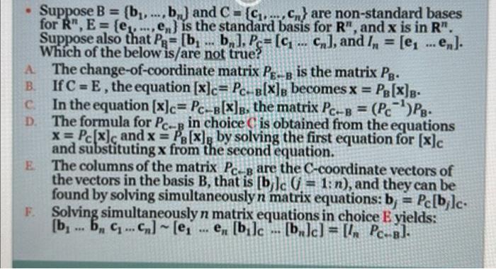 Solved Module 21: Question 1 Suppose B = {b₁, ..., Bn} And | Chegg.com