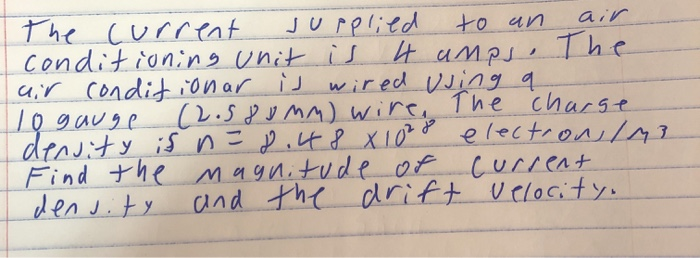 Solved the current supplied to an air conditioning unit is 4 | Chegg.com