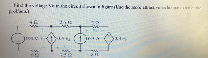 Solved 1. Find the voltage Vo in the circuit shown in figure | Chegg.com