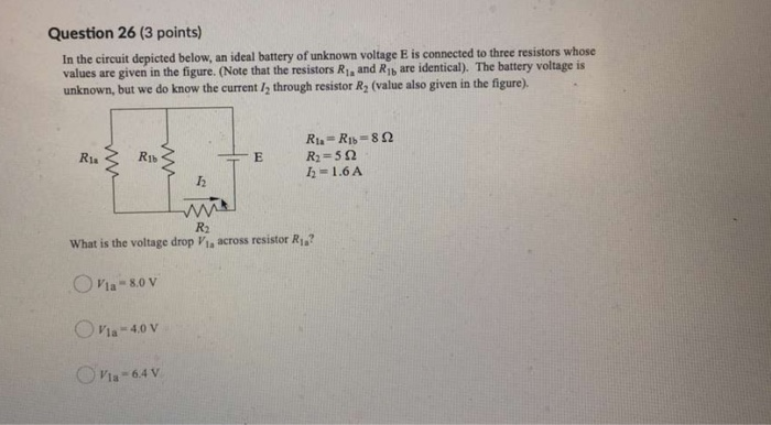 Solved Question 25 (3 points) In the circuit depicted below, | Chegg.com