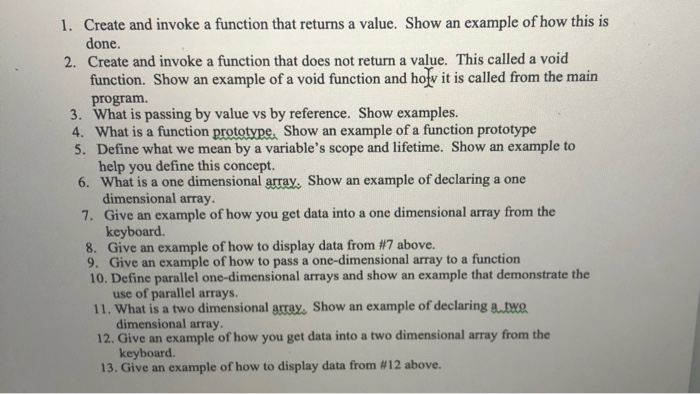 Solved 1. Create and invoke a function that returns a value. | Chegg.com