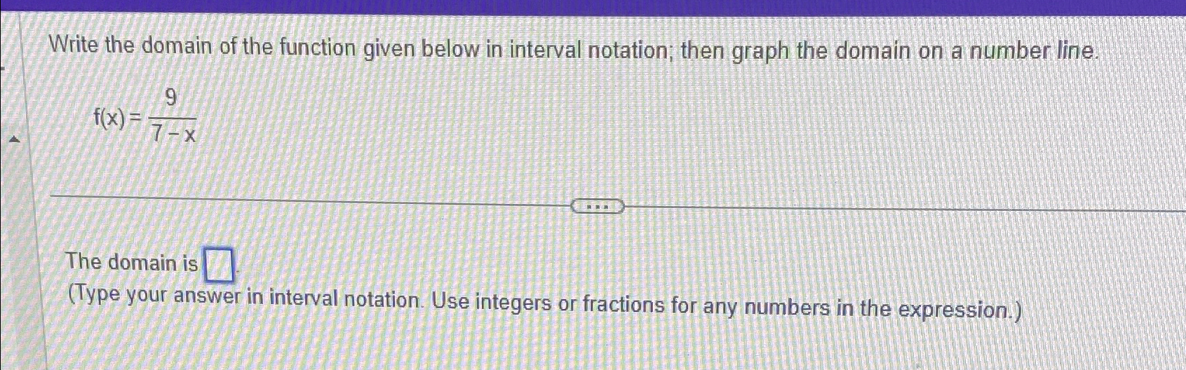Solved Write the domain of the function given below in | Chegg.com