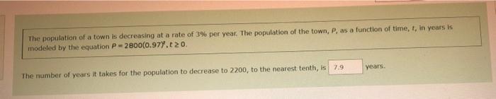 Solved The population of a town is decreasing at a rate of | Chegg.com