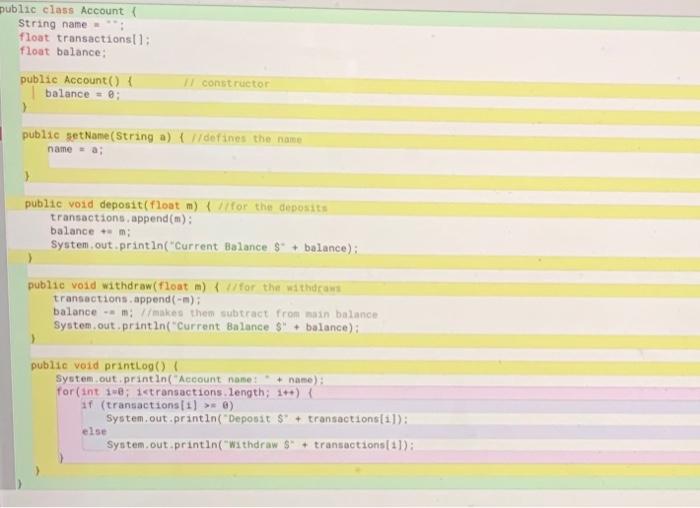 Solved BlueJ: Terminal Window - Bank Can only enter input | Chegg.com
