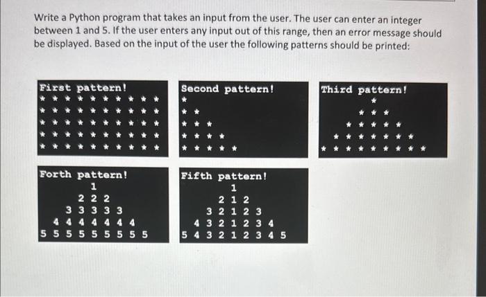 Solved Write a Python program that takes an input from the | Chegg.com
