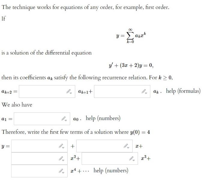 Solved The technique works for equations of any order, for | Chegg.com