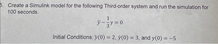 Solved Create a Simulink model for the following Third-order | Chegg.com