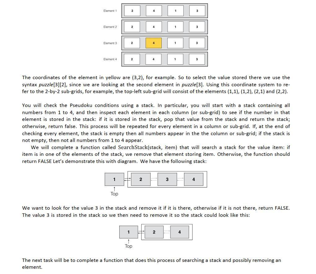 Solved Checking the Pseudoku conditions The next step in | Chegg.com