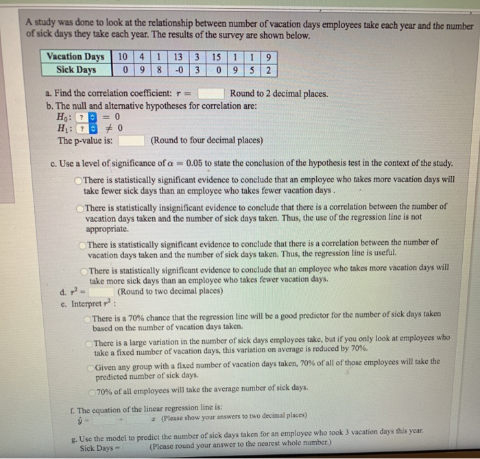 Solved A study was done to look at the relationship between | Chegg.com