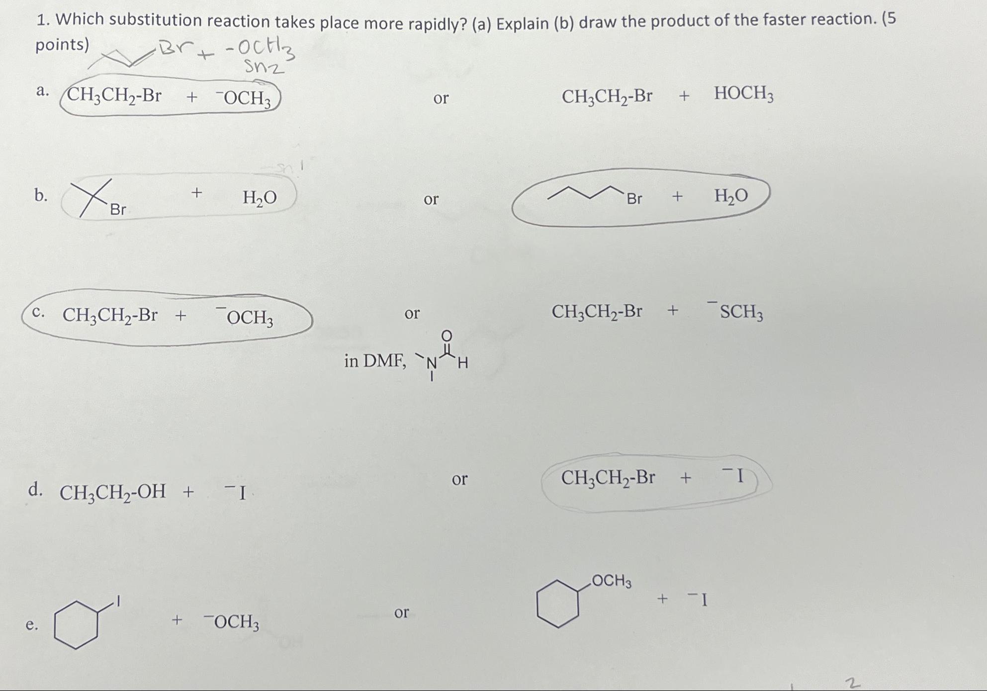 Solved Which substitution reaction takes place more rapidly? | Chegg.com