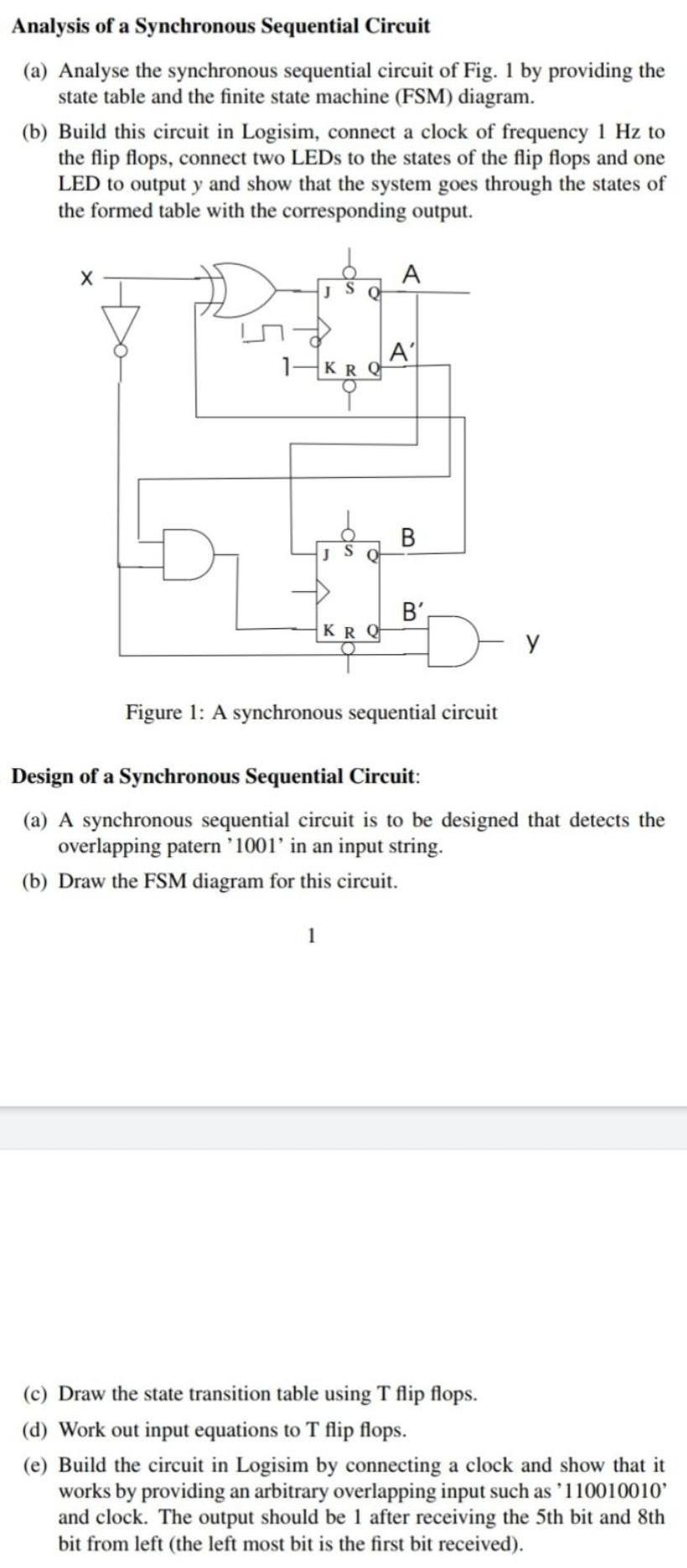 Solved Analysis Of A Synchronous Sequential Circuit (a) | Chegg.com