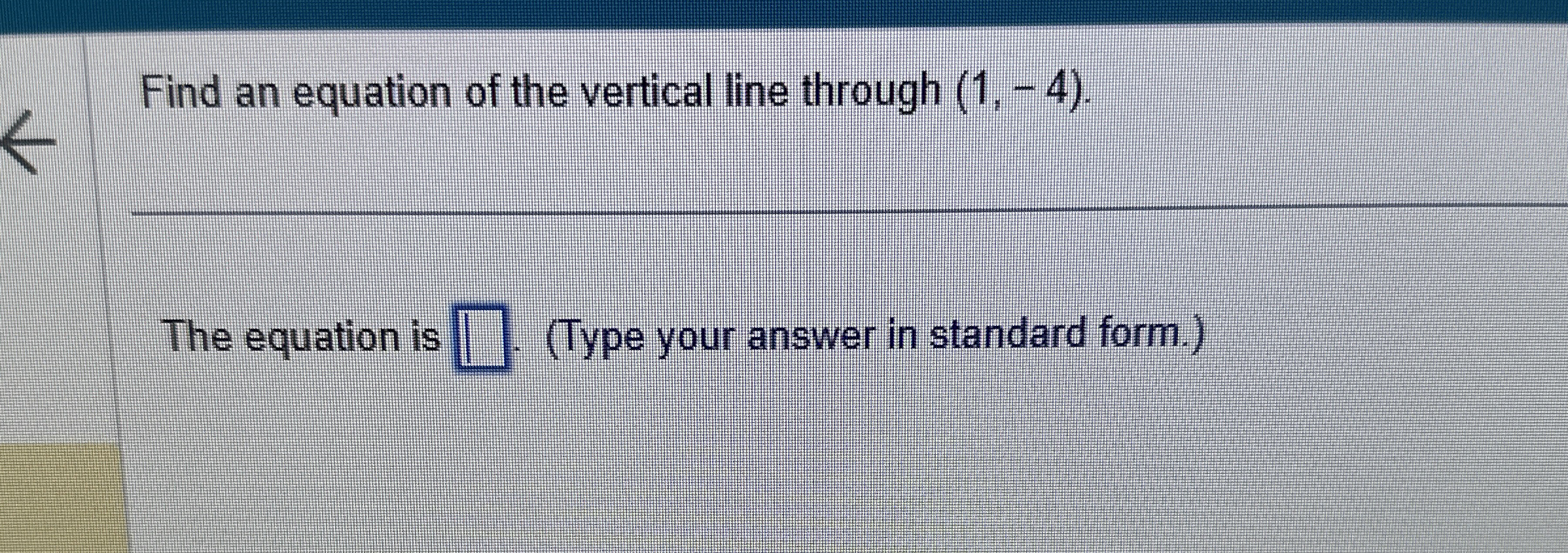 Solved Find an equation of the vertical line through | Chegg.com