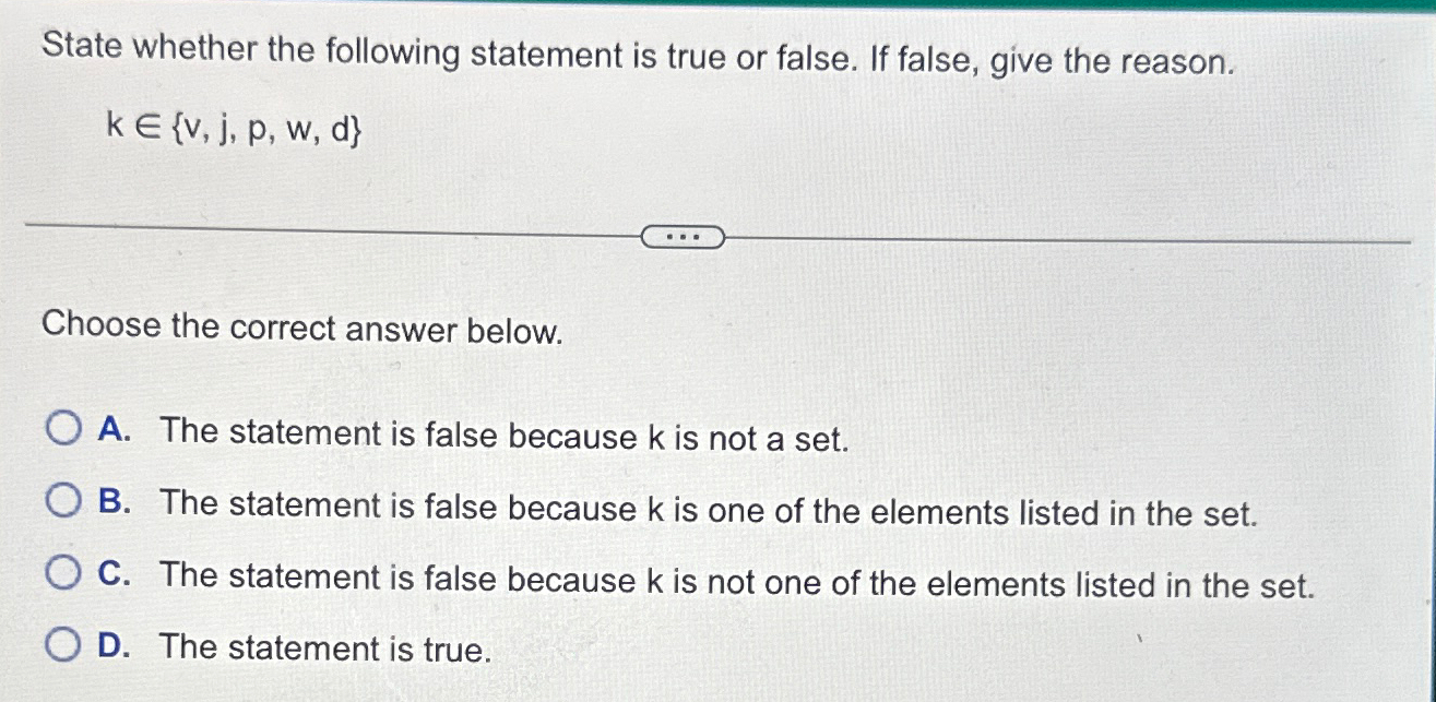 Solved State whether the following statement is true or | Chegg.com