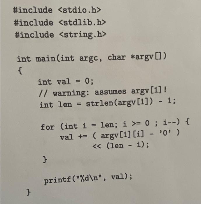 Solved Program To Parse Binary Number Given On The Command | Chegg.com