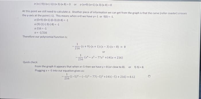 Solved Find the Equation of a Real World Polynomial Shape | Chegg.com