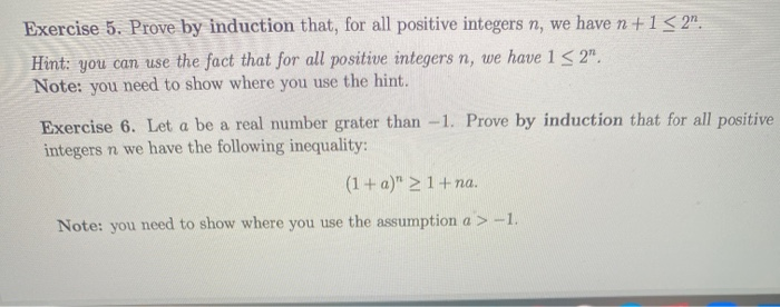 Solved Exercise 5. Prove by induction that, for all positive | Chegg.com