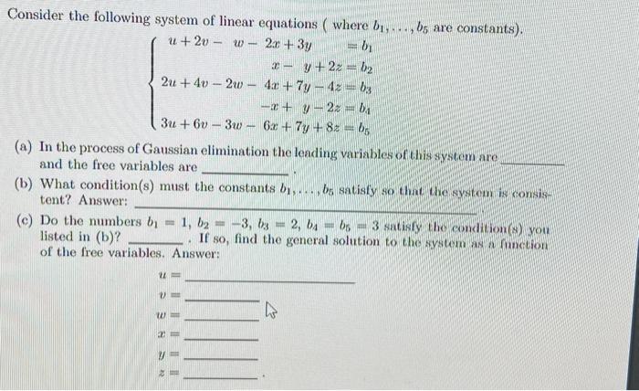 Solved Consider The Following System Of Linear Equations ( | Chegg.com