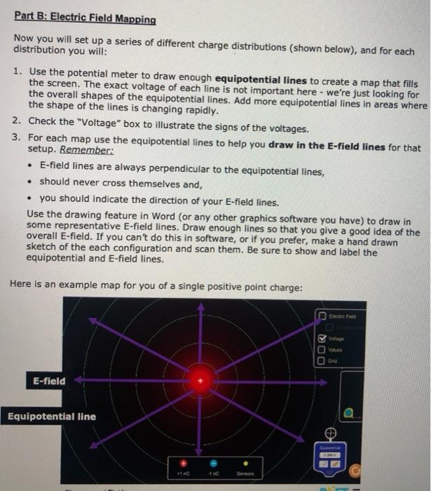 Solved Part B: Electric Field Mapping Now you will set up a | Chegg.com