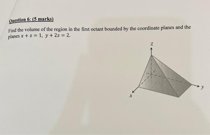 Solved Find the volume of the region in the first octant | Chegg.com