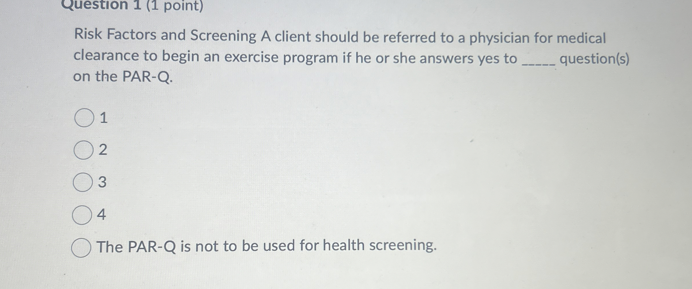 Solved Question 1 (1 ﻿point)Risk Factors and Screening A | Chegg.com
