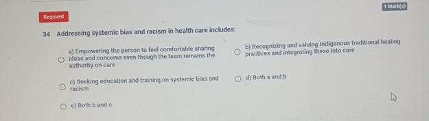 Solved 34 ﻿Addressing systemic bias and racism in health | Chegg.com
